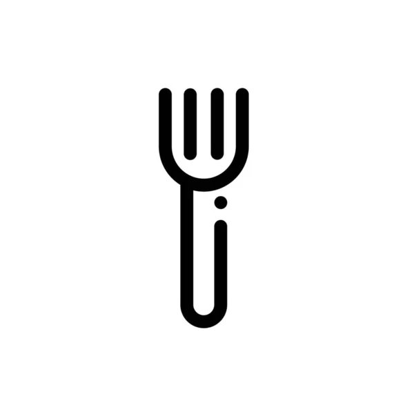 食物叉子图标的轮廓风格 — 图库矢量图片