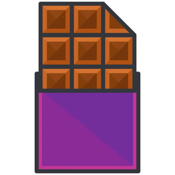 Choco Chocolade Food Icoon Gevulde Omtrek Stijl — Stockvector