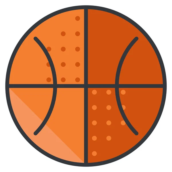 Icône Exercice Basket Ball Dans Style Contour Rempli — Image vectorielle