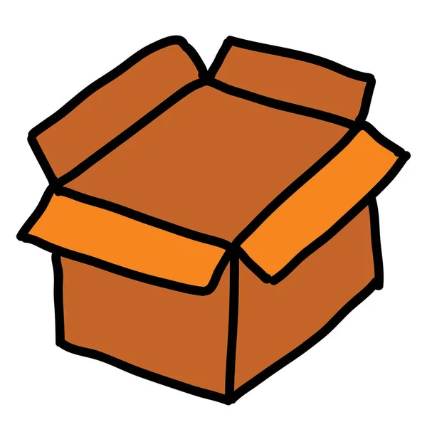 Caja Eco Naturaleza Icono Estilo Dibujado Mano — Vector de stock