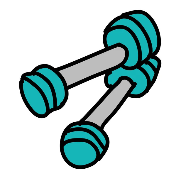 Gym Muskel Ikon Handritad Stil — Stock vektor