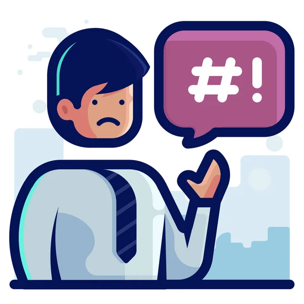 Account Bad Insult Icon Filled Outline Style — Vetor de Stock