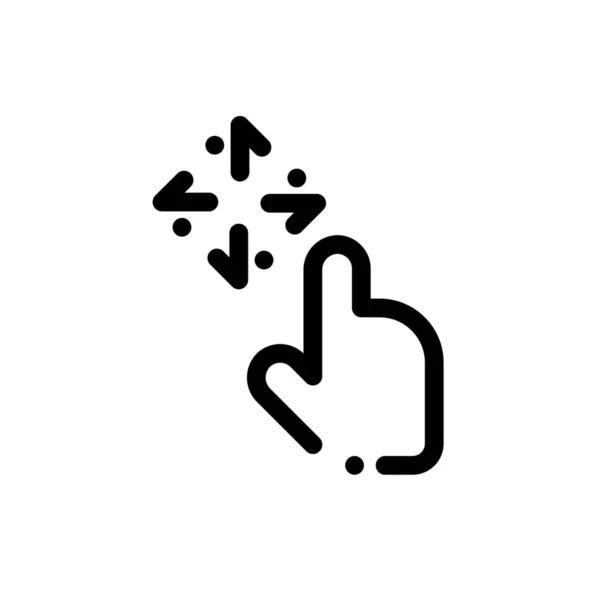 Gestures Hand Move Icon Outline Style — Stock Vector