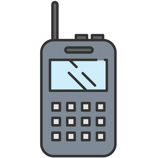 Dispositif Communication Icône Mobile Dans Style Contour Rempli — Image vectorielle