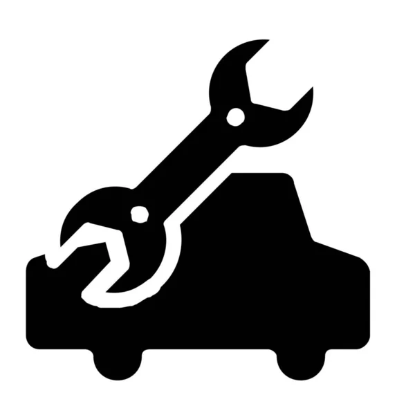 Ikona Naprawy Samochodu Stylu Solid — Wektor stockowy
