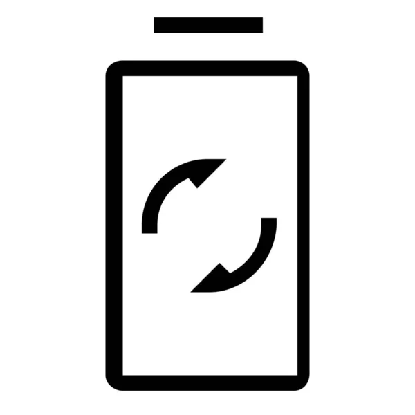Battery Refresh Sync Icon Outline Style — Stock Vector