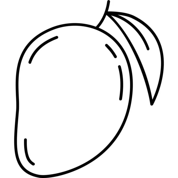 Avokado Hälsosam Mango Ikon Kontur Stil — Stock vektor