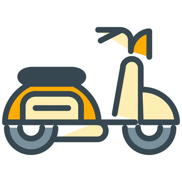 Moped Scooter Transport Icon Filled Outline Style — Stockový vektor