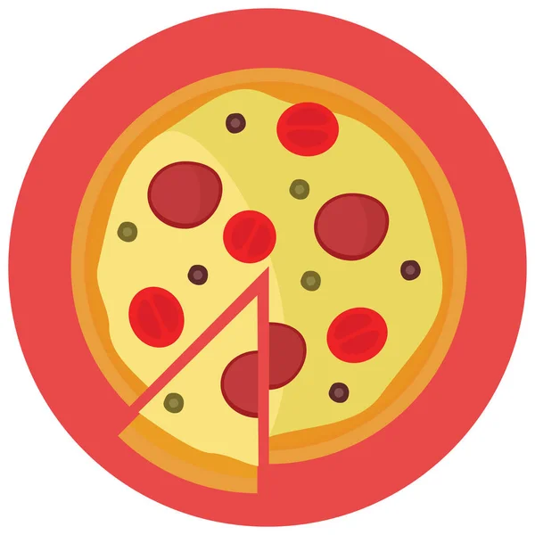 Food Meals Pizza Icon Flat Style — Stock Vector