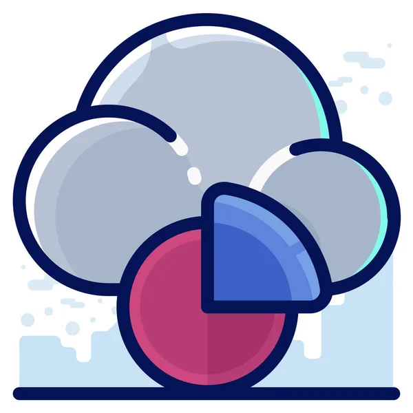 Analytics Diagramm Cloud Symbol Stil Ausgefüllter Umrisse — Stockvektor