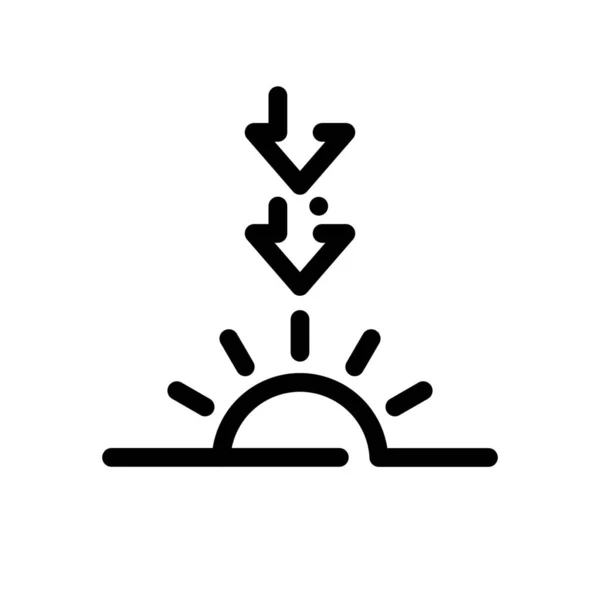 Previsión Tiempo Puesta Del Sol Icono Estilo Esquema — Vector de stock