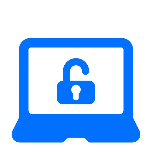 Ícone Proteção Laptop Computador Estilo Sólido — Vetor de Stock