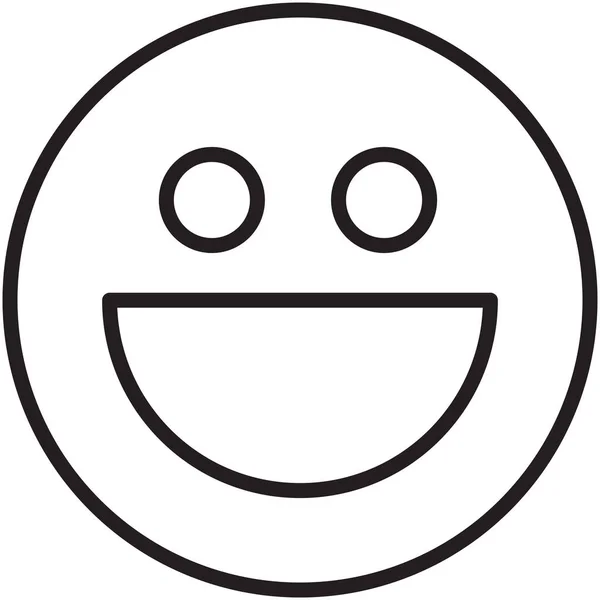 Emoticon Augen Grinsen Symbol Outline Stil — Stockvektor