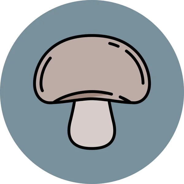 Food Mushroom Toppings Εικονίδιο Γεμιστό Περίγραμμα Στυλ — Διανυσματικό Αρχείο