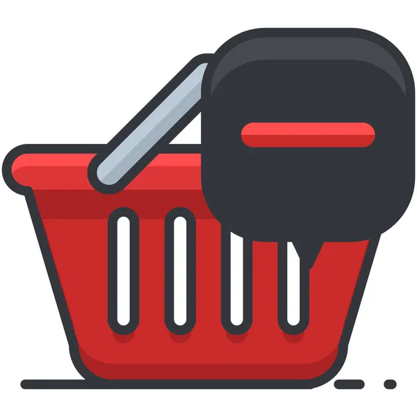 Basket Ecommerce Finance Icon Filled Outline Style — Stock Vector