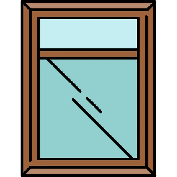 Frame Furniture Glass Icon Filled Outline Style — Stock Vector