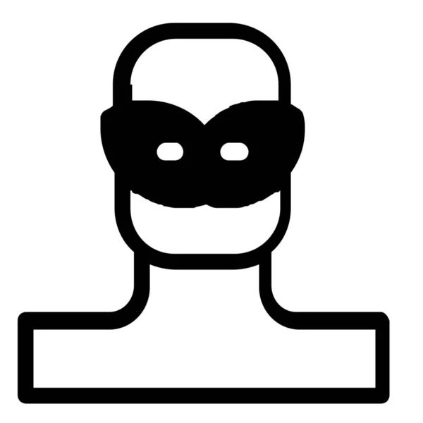 Avatar Man Masker Icoon Solid Stijl — Stockvector