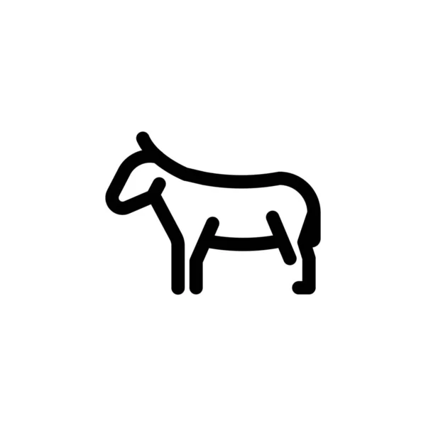 Animal Âne Mule Icône Dans Style Outline — Image vectorielle