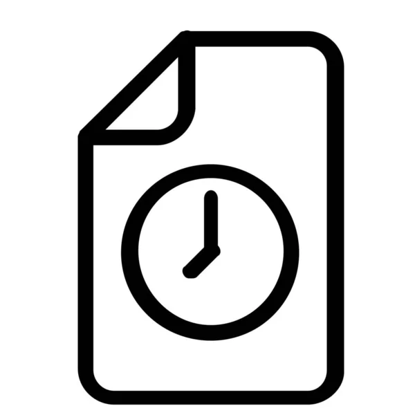 Reloj Icono Tiempo Archivo Estilo Esquema — Archivo Imágenes Vectoriales