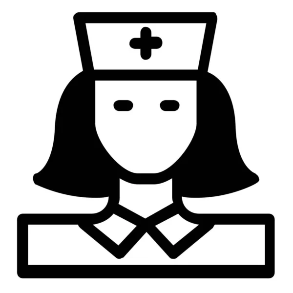 Avatar Krankenschwester Frau Ikone Solid Stil — Stockvektor