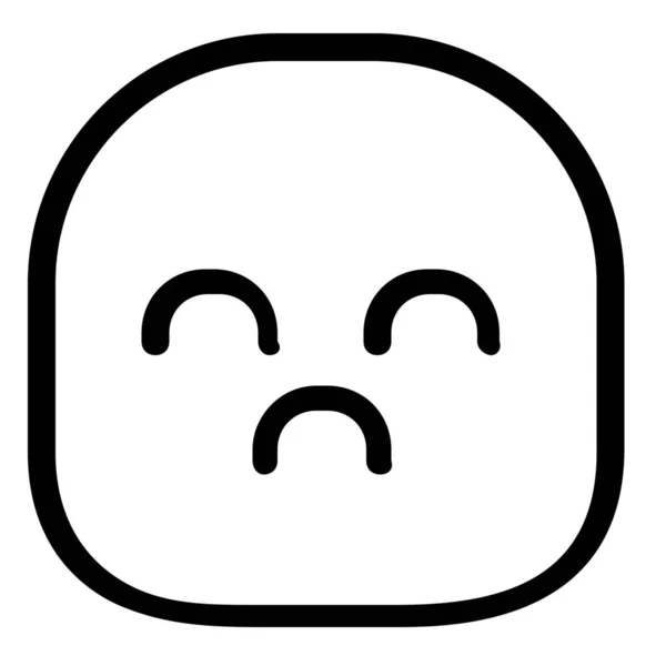 Emoji Emoticon Ledsen Ikon Konturstil — Stock vektor