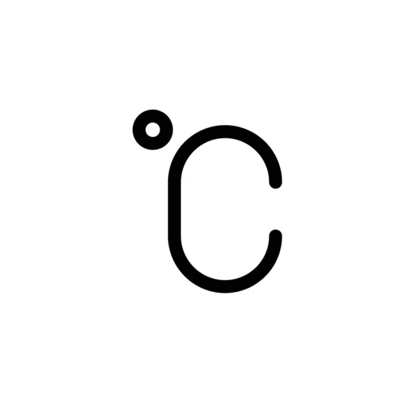 Celcius Icono Grado Climático Estilo Esquema — Vector de stock