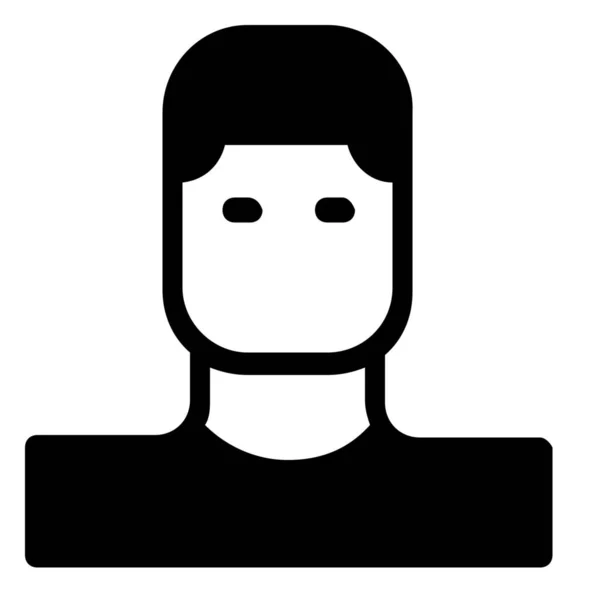 Аватар Хлопчик Значок Чоловіка Суцільному Стилі — стоковий вектор