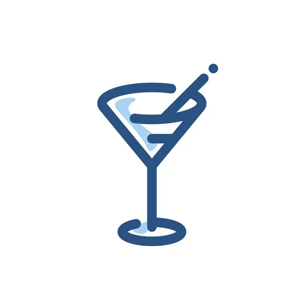 Beverage Cocktail Drink Icon Filled Outline Style — Stock Vector