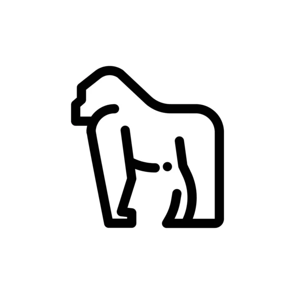 Animal Gorilla Monkey Icon Outline Style — 스톡 벡터