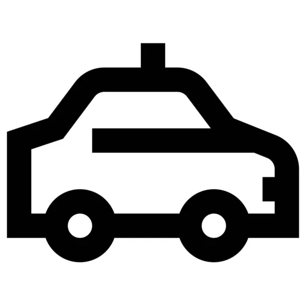 Auto Taxi Icona Trasporto Stile Contorno — Vettoriale Stock
