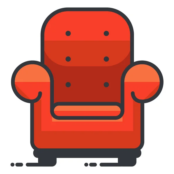 Chair Estate Furniture Icon Filled Outline Style — Stock Vector