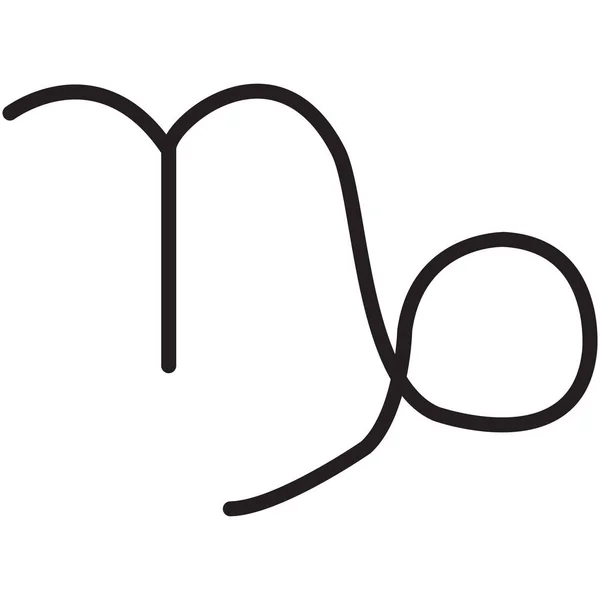 Pictograma Personalității Montane Capricorn Stil Contur — Vector de stoc