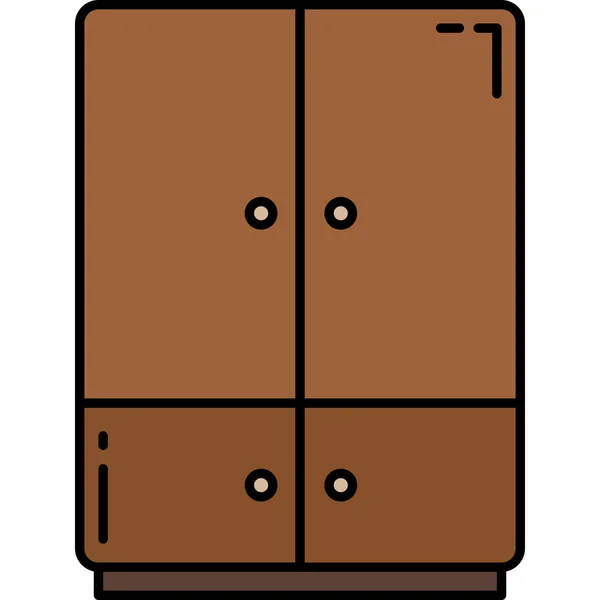 Іконка Меблів Дверей Шафи Заповненому Стилі — стоковий вектор