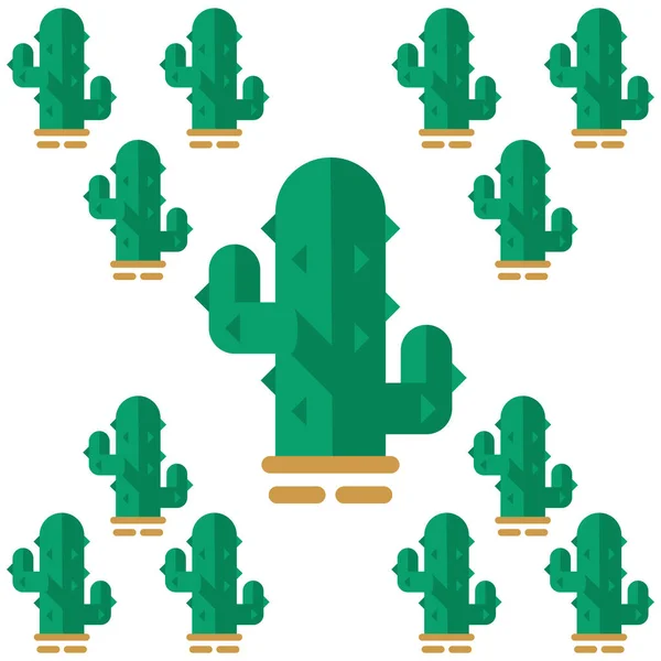 Ikona Drzew Pustynnych Kaktusa Stylu Płaskim — Wektor stockowy