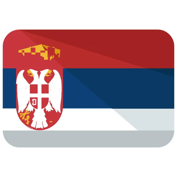 País Bandera Serbia Icono Estilo Plano — Vector de stock