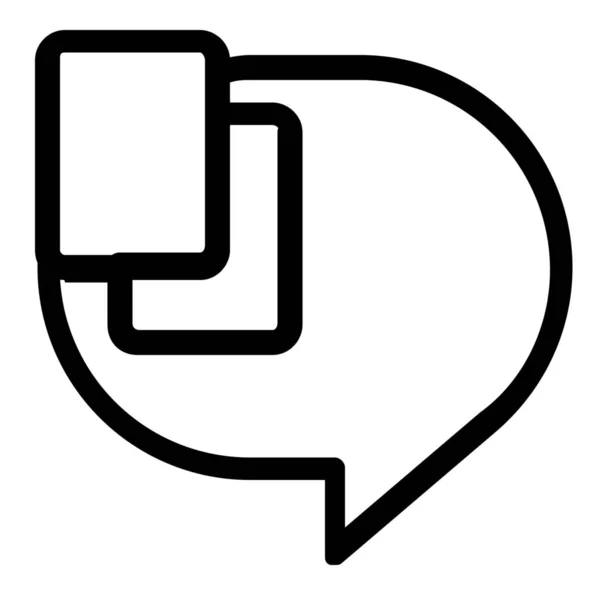 Chatt Kommunikation Kopia Ikon Översikt Stil — Stock vektor