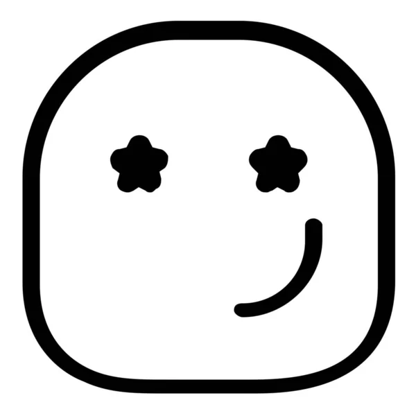 Emoticon Emoticon Icona Del Sorriso Stile Outline — Vettoriale Stock