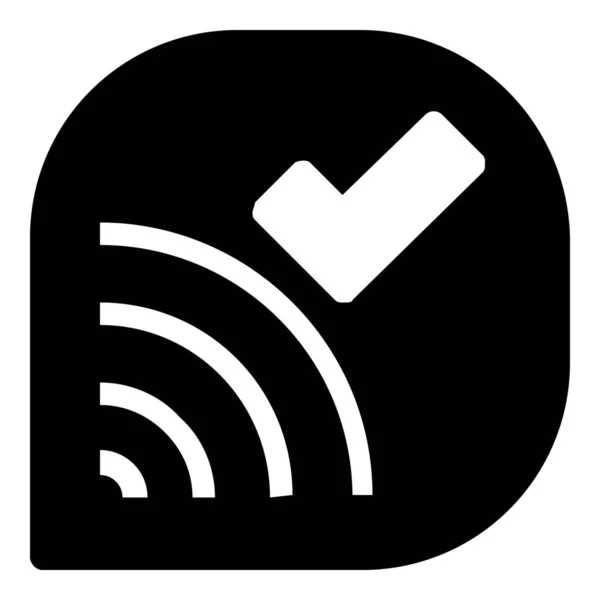 Confirmar Icono Conexión Wifi Estilo Sólido — Vector de stock