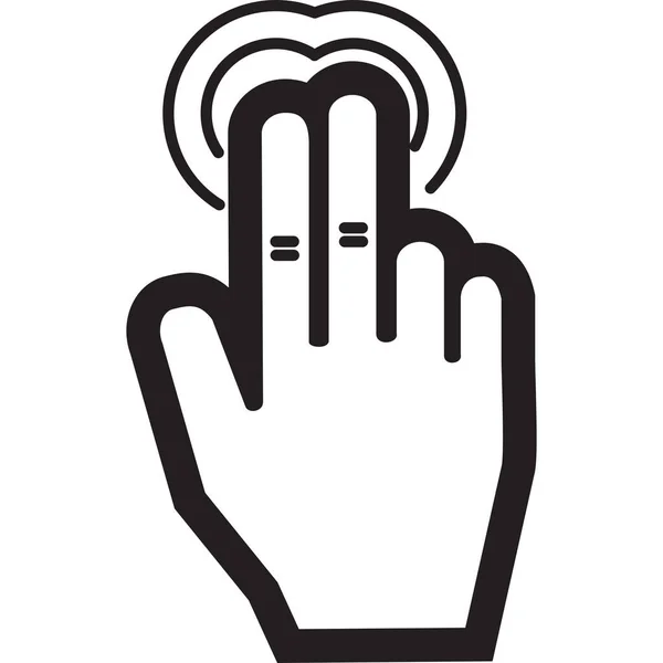 Doppelfinger Hand Symbol Outline Stil — Stockvektor