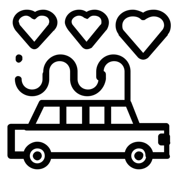 Иконка Автомобиля Лимузина Стиле Outline — стоковый вектор