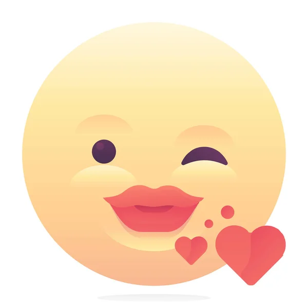 Emoji Emoticon Beijo Ícone Estilo Suave — Vetor de Stock
