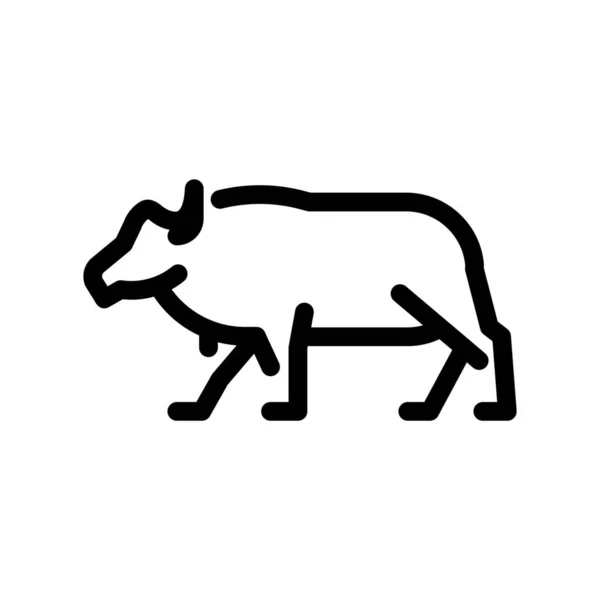 Ikon Bison Buffalo Hewan Dalam Gaya Outline - Stok Vektor