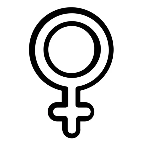 Icono Reproducción Género Femenino Estilo Esquema — Vector de stock