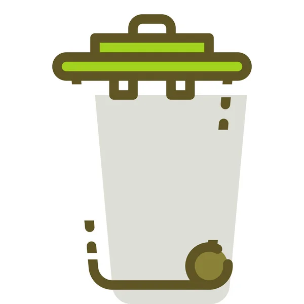 Can Recycle Rubbish Icon Filled Outline Style — Stock Vector