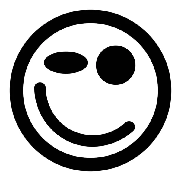 Emoticons Sorriso Ícone Sorridente Estilo Sólido —  Vetores de Stock