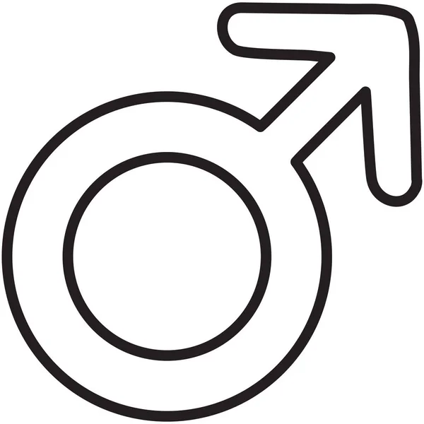 Gender Health Männliche Ikone Outline Stil — Stockvektor