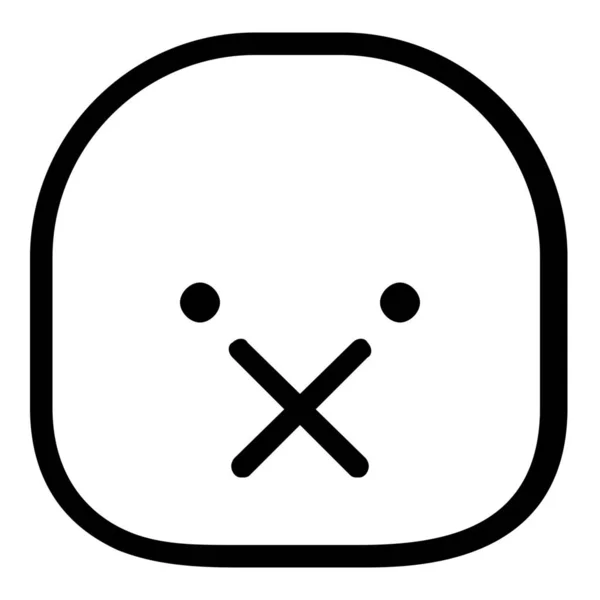 Emoji Emoticono Icono Sin Palabras Estilo Esquema — Vector de stock