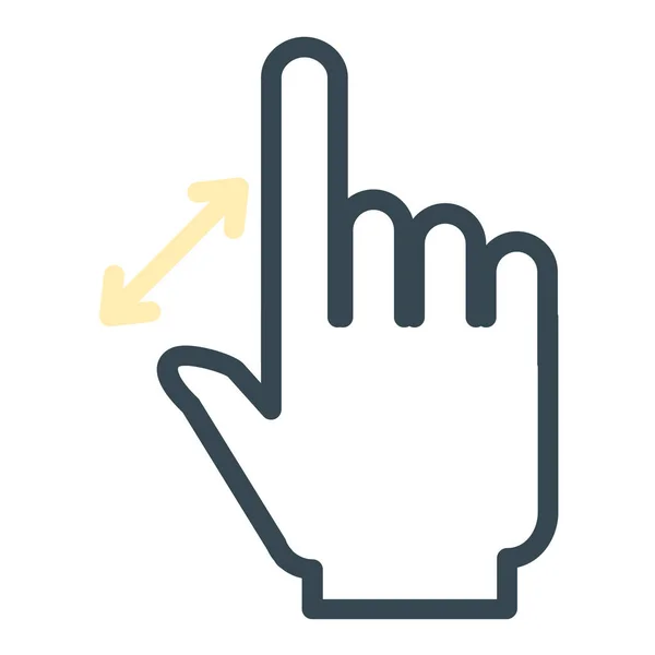 Arrows Gesture Hand Icon Outline Style — Stock Vector