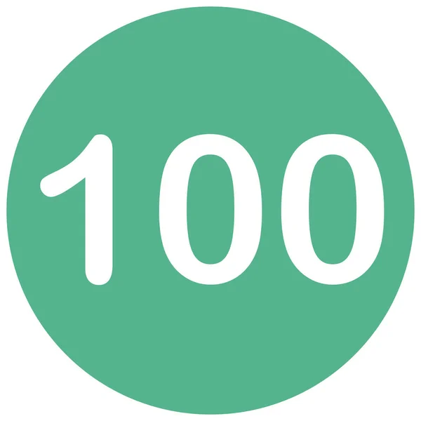 100 Számú Matematikai Ikon Jelvénystílusban — Stock Vector