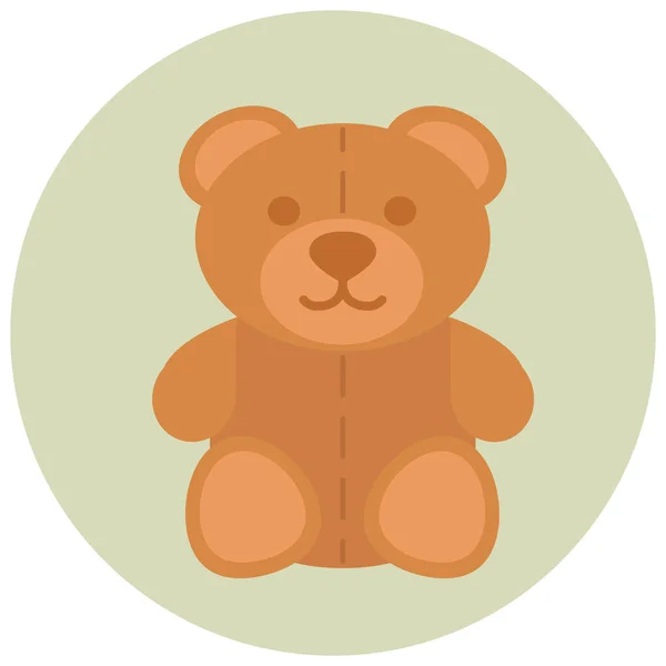 扁平的动物熊宝宝图标 — 图库矢量图片